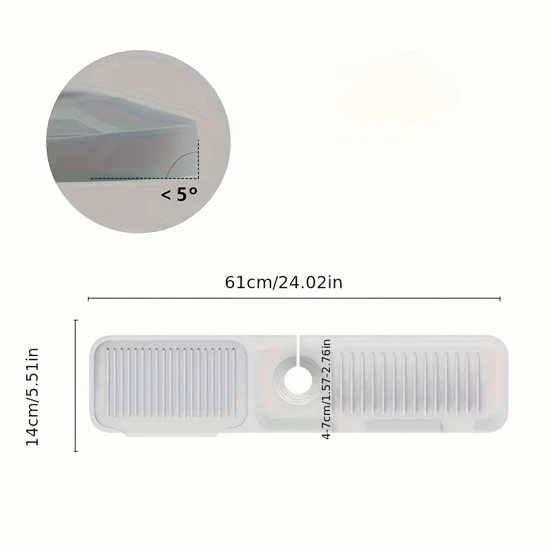 Kitchen Sink Splash Guard – 7° Slope, Snap-On, Quick Drain Sink Splash Guard SPOT