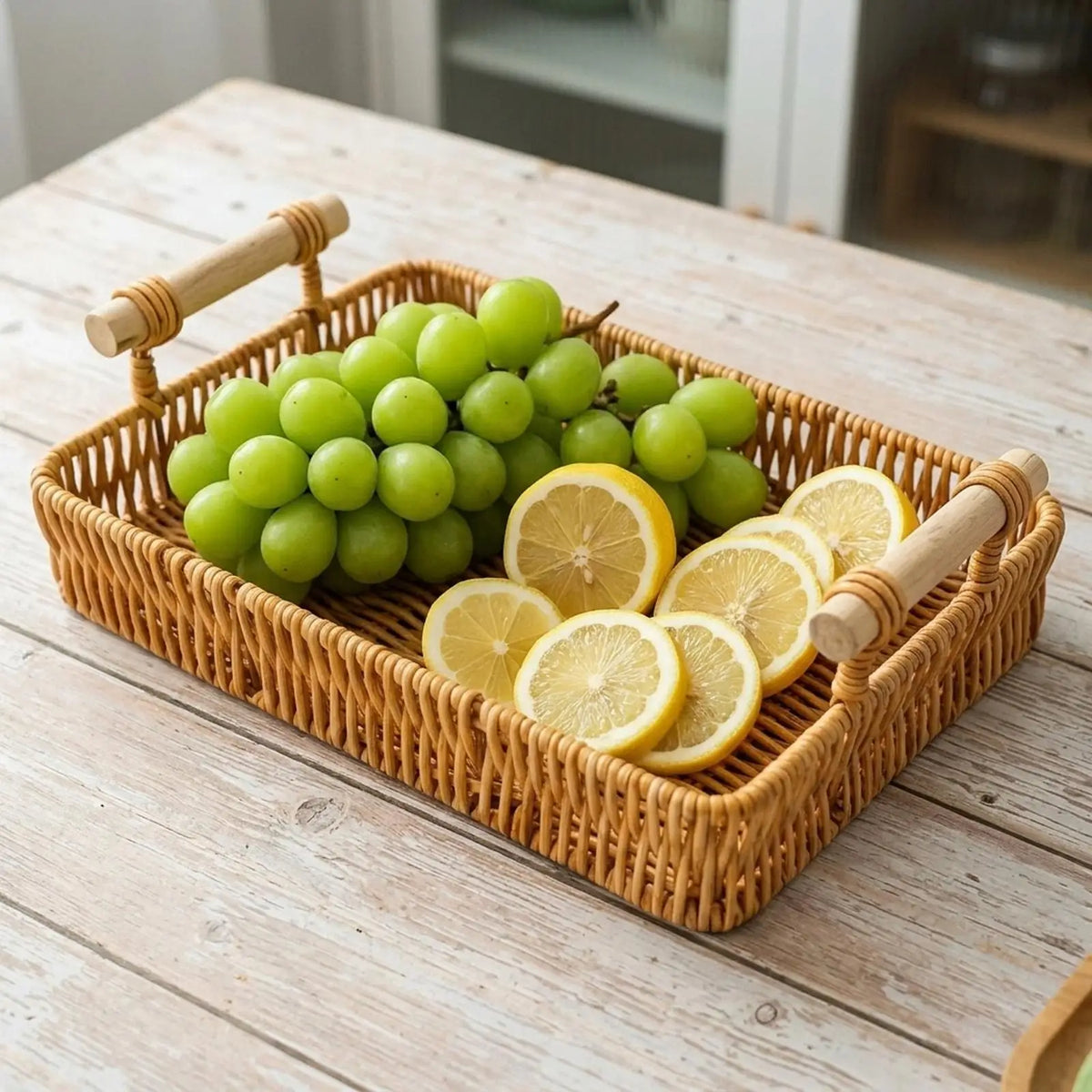 Woven PE Basket – Multipurpose Countertop & Serving Organizer Woven Storage Basket SPOT