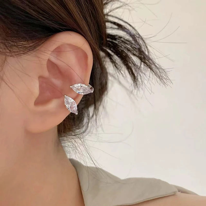 Zircon Tassel Ear Cuff Clip Earrings – No Piercing Required Clip-On Earrings SPOT