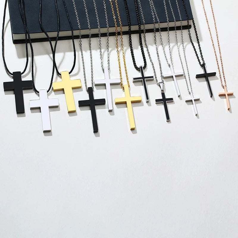 Meaeguet Cross Pendant Necklace – Stainless Steel Men & Women Cross Pendant Necklace SPOT
