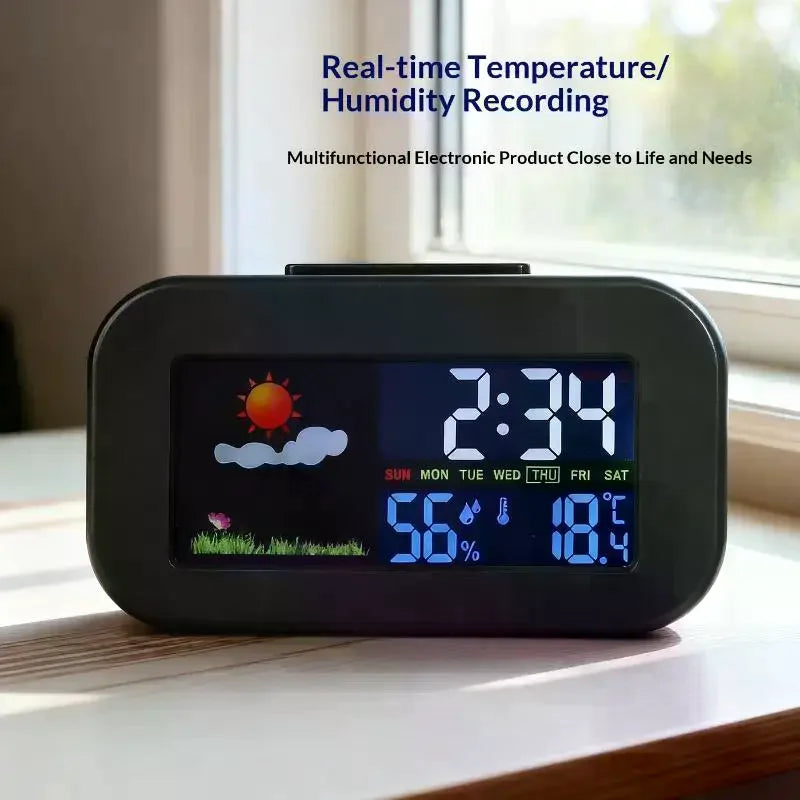 Weather Station Clock – Color Display Temp & Humidity Monitor Weather Station Clock SPOT