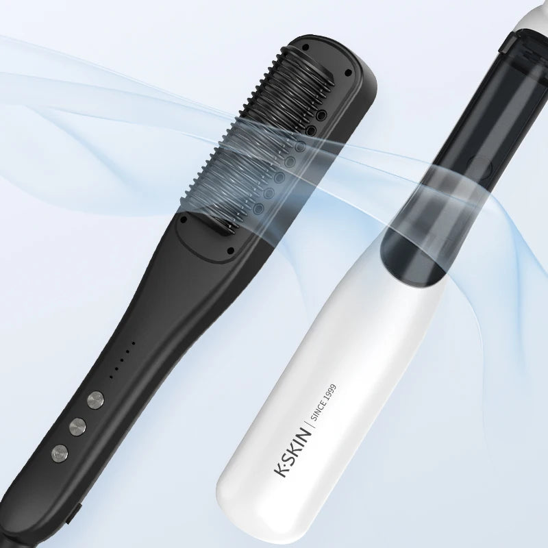Ceramic Electric Hair Straightening Brush – 5 Heat Settings Hair Straightening Brush SPOT White USB Type-C