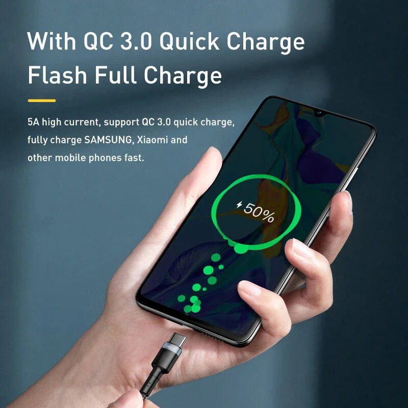120W USB-C to USB-C Fast Charging Cable – 2M Nylon Braided USB-C Charging Cable SPOT