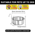 Stainless Steel Hanging Pet Bowl – Cage Mount Dog & Cat Feeder Hanging Pet Bowl SPOT Silver 10cm