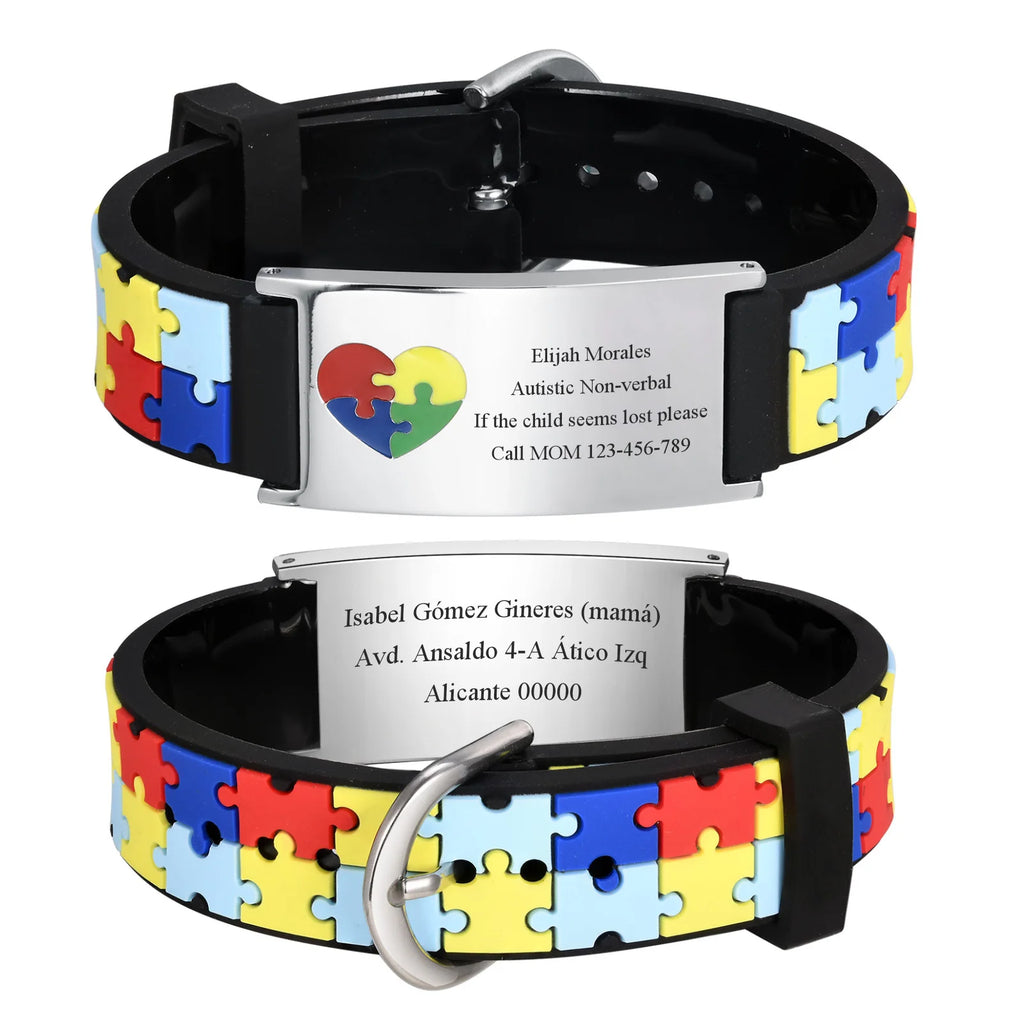 Personalized Kids Silicone ID Bracelet – Custom Engraved Wristband Kids ID Bracelet SPOT
