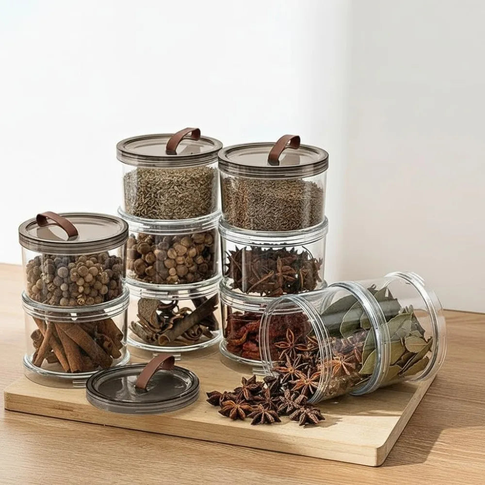 2-Pack Stackable Airtight Food Storage Canisters with Handle Food Storage Canister SPOT