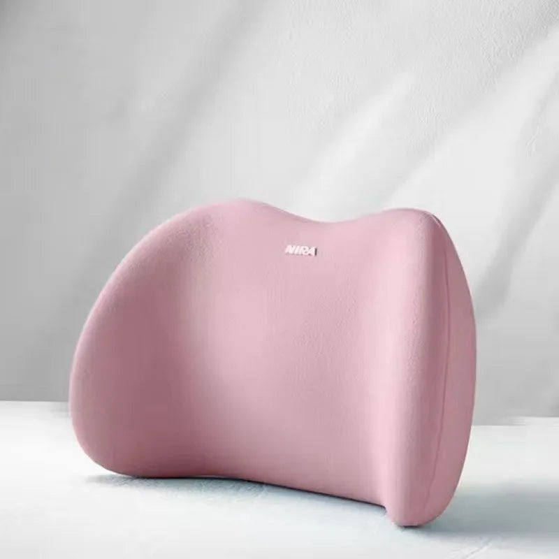 Ergonomic Memory Foam Lumbar Pillow – Back Support Cushion Lumbar Support Pillow SPOT Pink