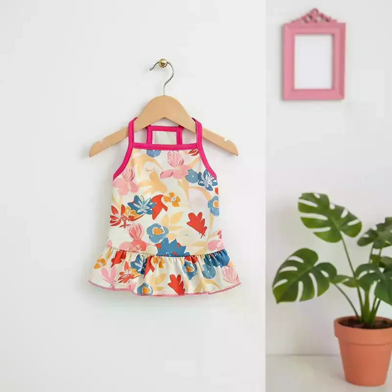 Floral Ruffle Sundress for Small Dogs – Soft Breathable Pet Dress Pet Dog Dress SPOT