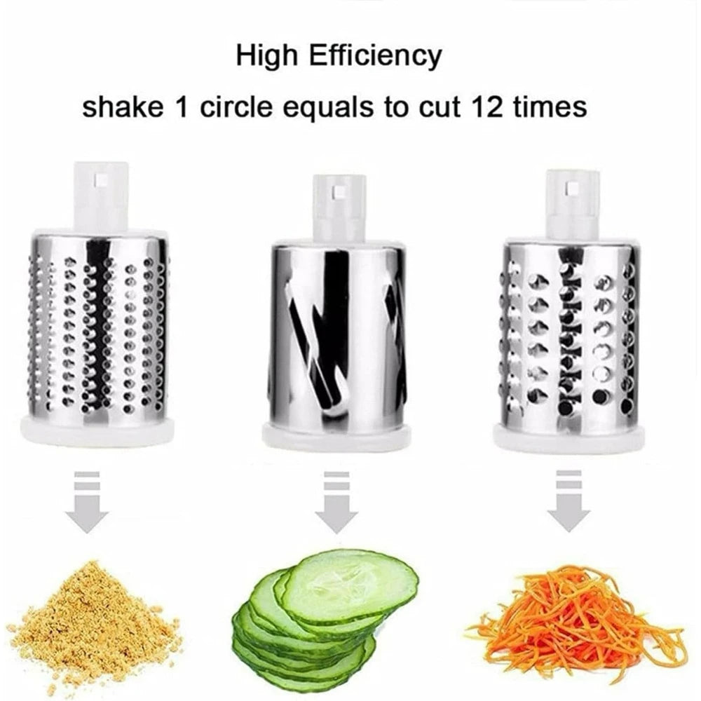 Rotary Cheese Grater & Vegetable Slicer – 3 Drum Blades Rotary Cheese Grater SPOT