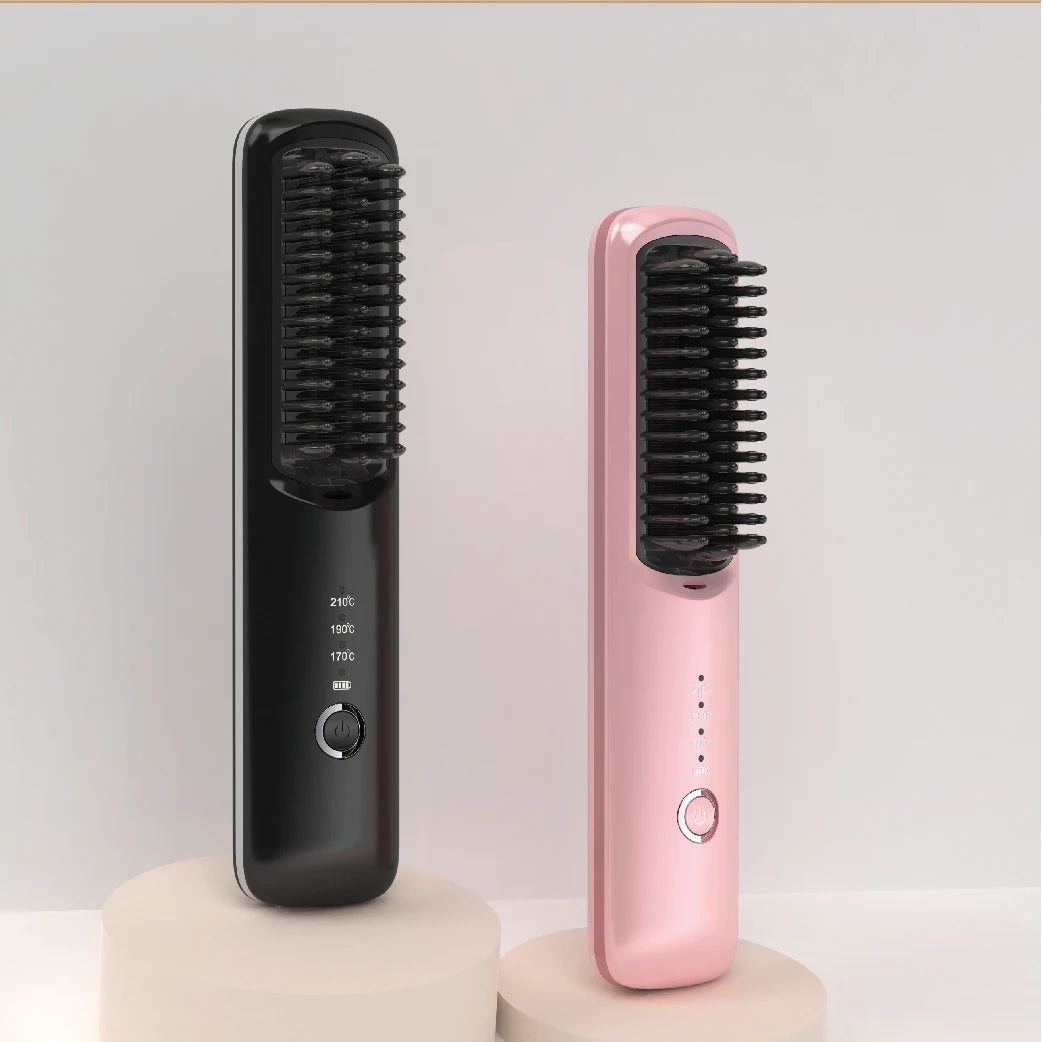 Cordless Rechargeable Hair Straightener Brush – 3 Heat Settings Hair Straightener Brush SPOT