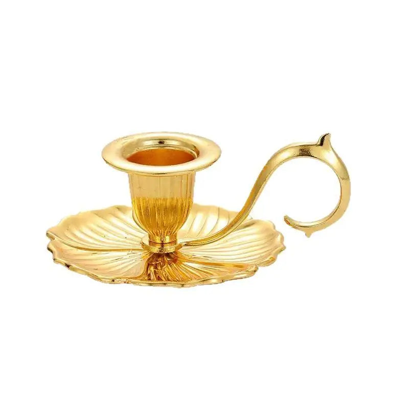 Vintage Metal Chamberstick Candle Holder with Handle & Drip Tray Candle Holder SPOT A1