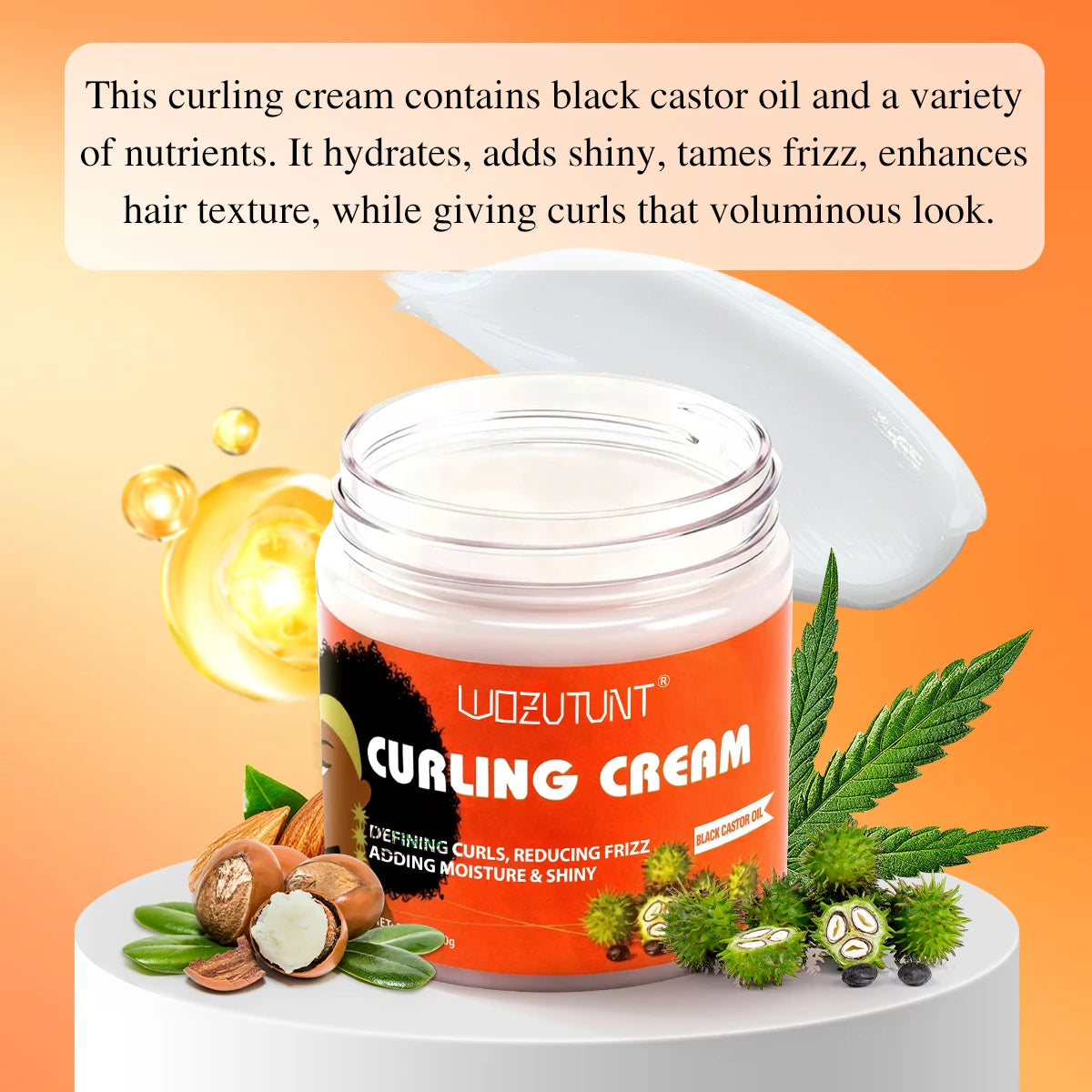 Curl Defining Cream with Black Castor Oil – Frizz Control 100g Curl Styling Cream SPOT