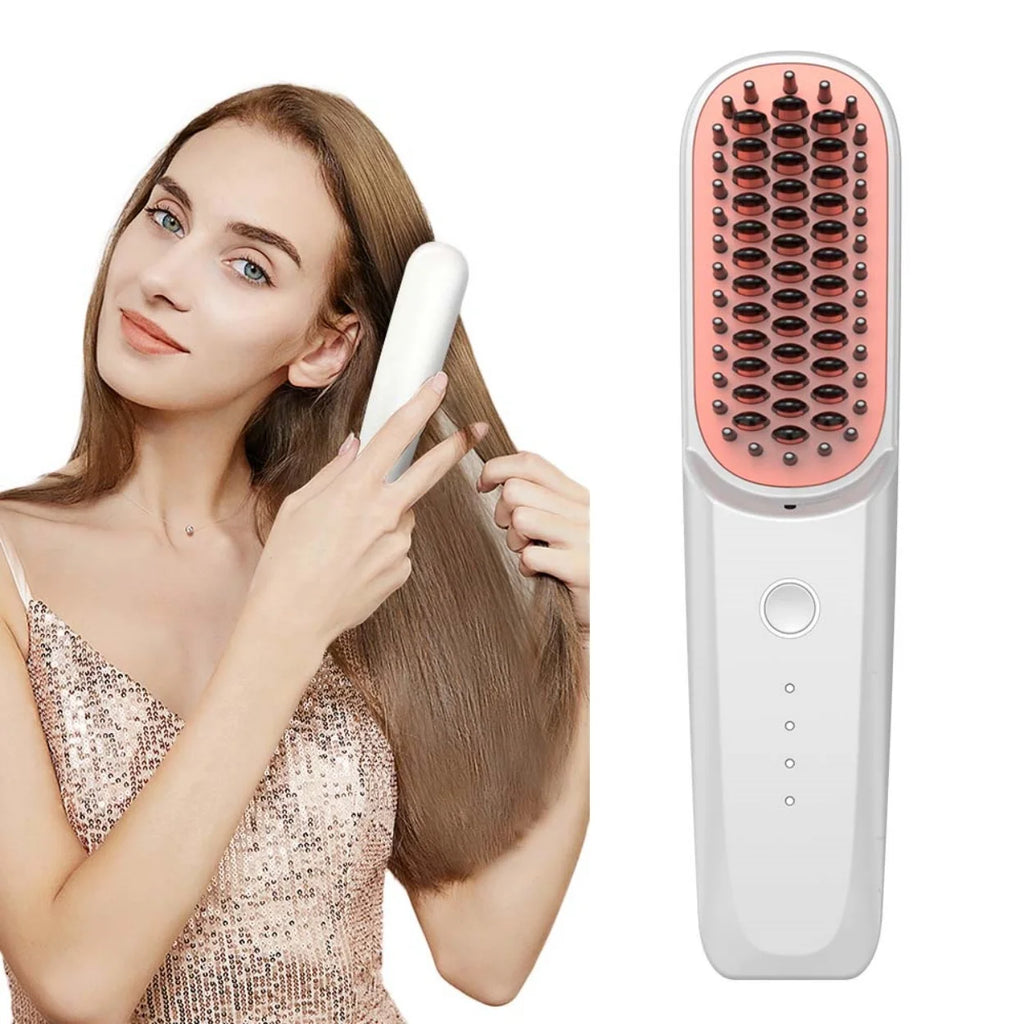 Wireless Ionic Hair Straightener Brush – USB Rechargeable Hair Straightener Brush SPOT