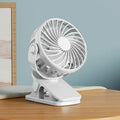 Rechargeable USB Clip Fan – 720° Rotatable, 3-Speed Portable Portable Clip Fan SPOT White