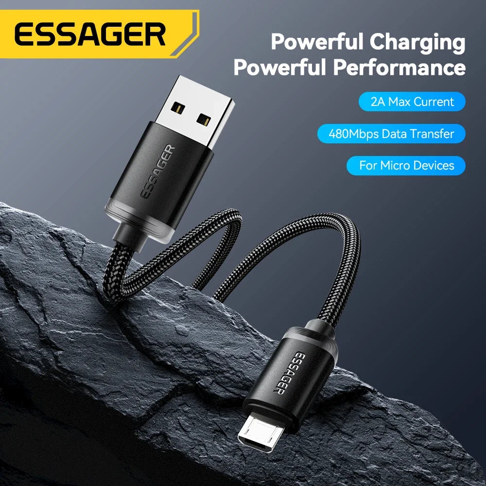 Essager 2A Fast Charging Micro USB Cable | 1M 2M 3M Braided Micro USB Cable SPOT