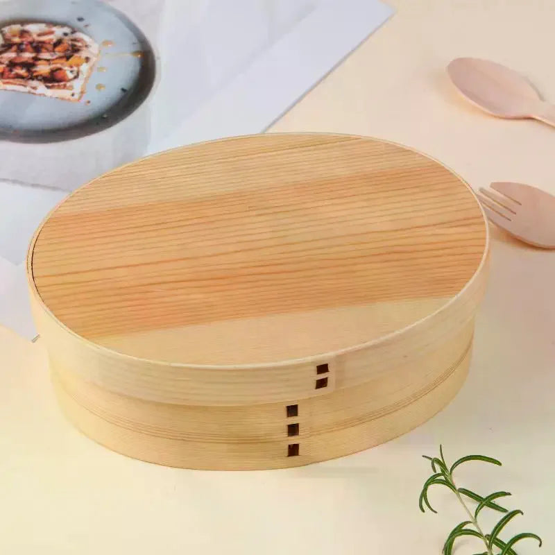 Japanese Natural Wooden Bento Box – Kids School Lunch Wooden Bento Box SPOT