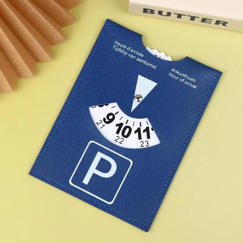 PU Leather Parking Disc – 4-Language European Arrival Timer Parking Disc SPOT