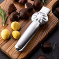 2-in-1 Chestnut Opener & Walnut Cracker – Stainless Steel Nut Cracker Tool SPOT Silver