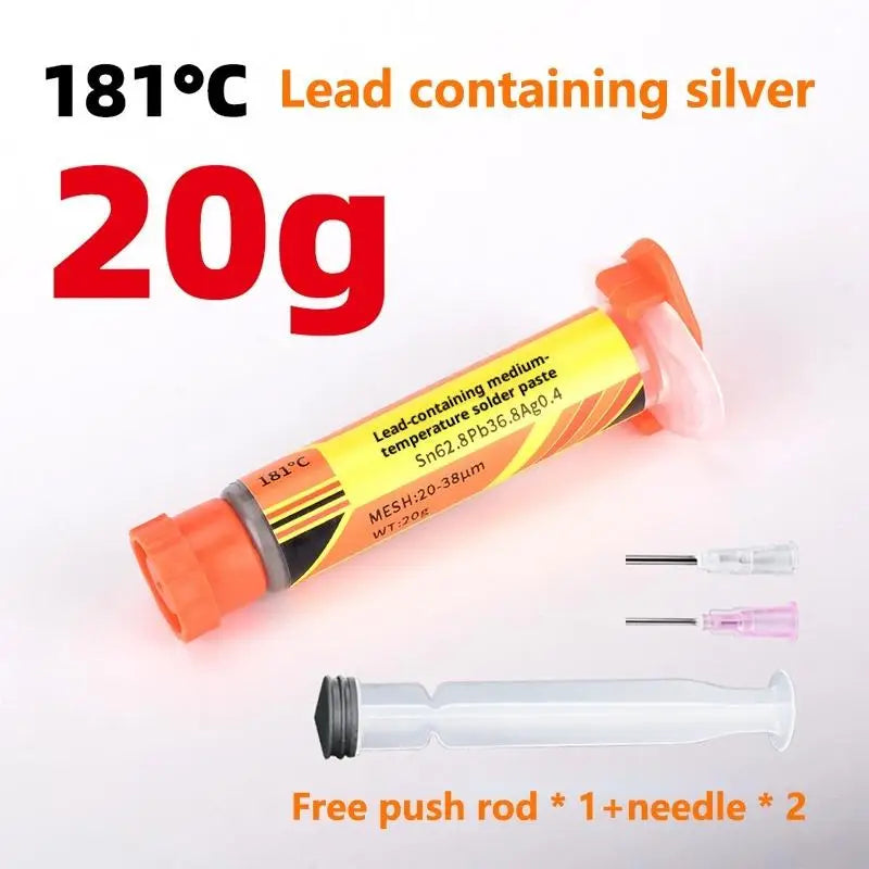 Silver-Bearing SMT Solder Paste Syringe – 181°C Melting Point SMT Solder Paste SPOT A2
