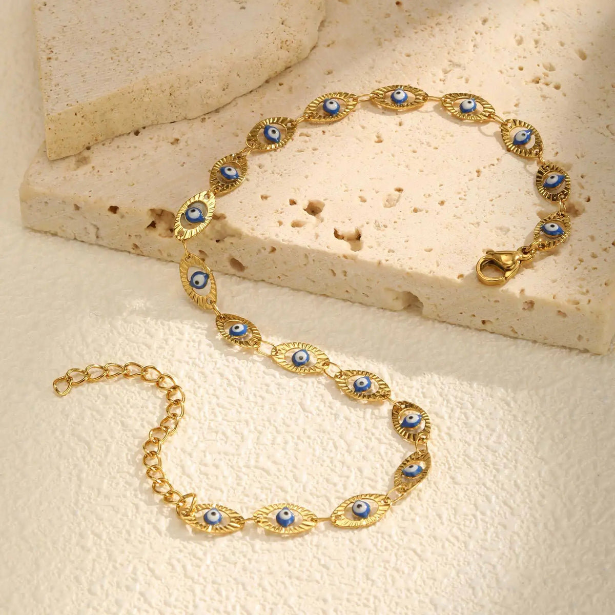 Evil Eye Anklet – Gold Plated Waterproof Stainless Steel Women Fashion Anklet SPOT
