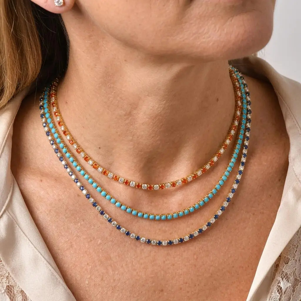 Iced Out Tennis Choker Necklace – 3mm Waterproof Chain Choker Necklace SPOT