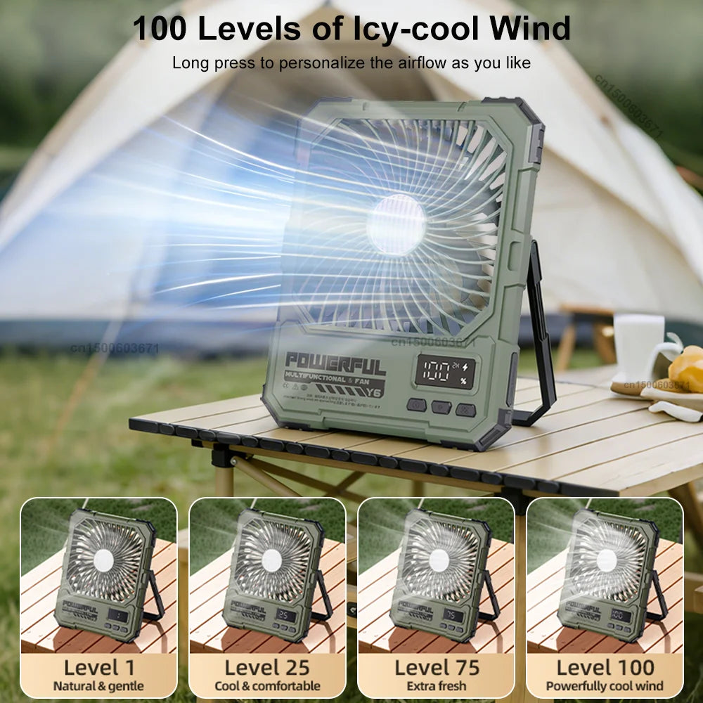 20000mAh Rechargeable Camping Fan – Desk, Ceiling & Portable Portable Camping Fan SPOT