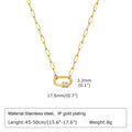 Meaeguet Zirconia Safety Pin Paperclip Chain Bracelet Women Chain Link Bracelet SPOT Necklace-NC-1534G