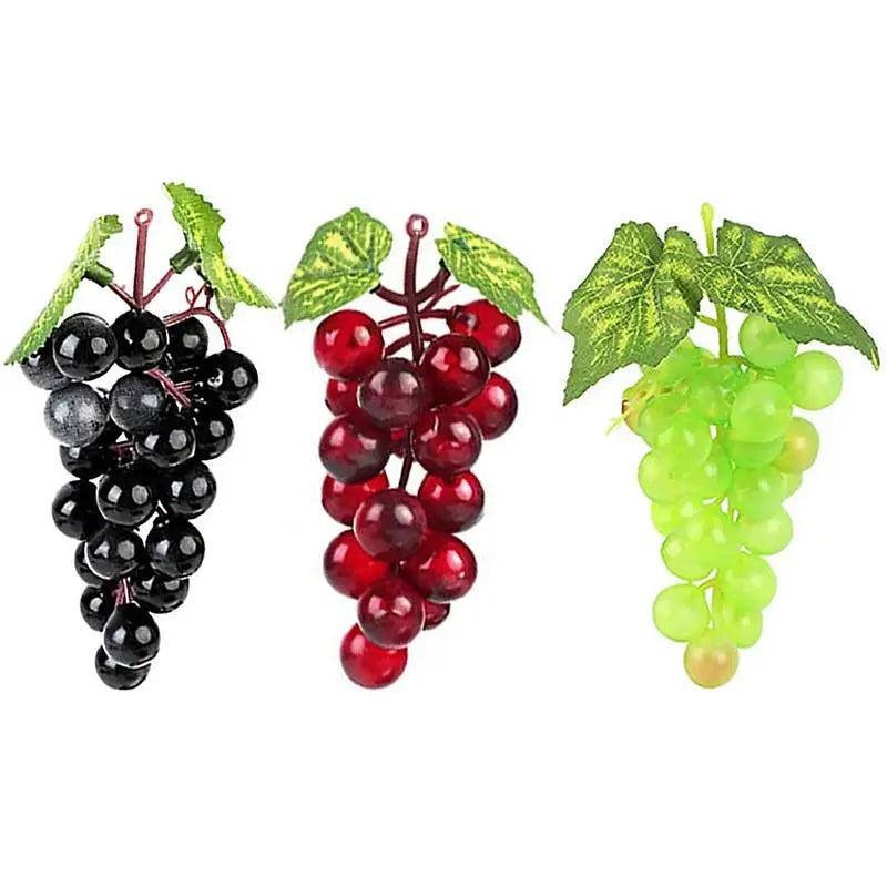 Artificial Grape Cluster Decor – Matte Finish 18pc Bunch Artificial Fruit Decor SPOT