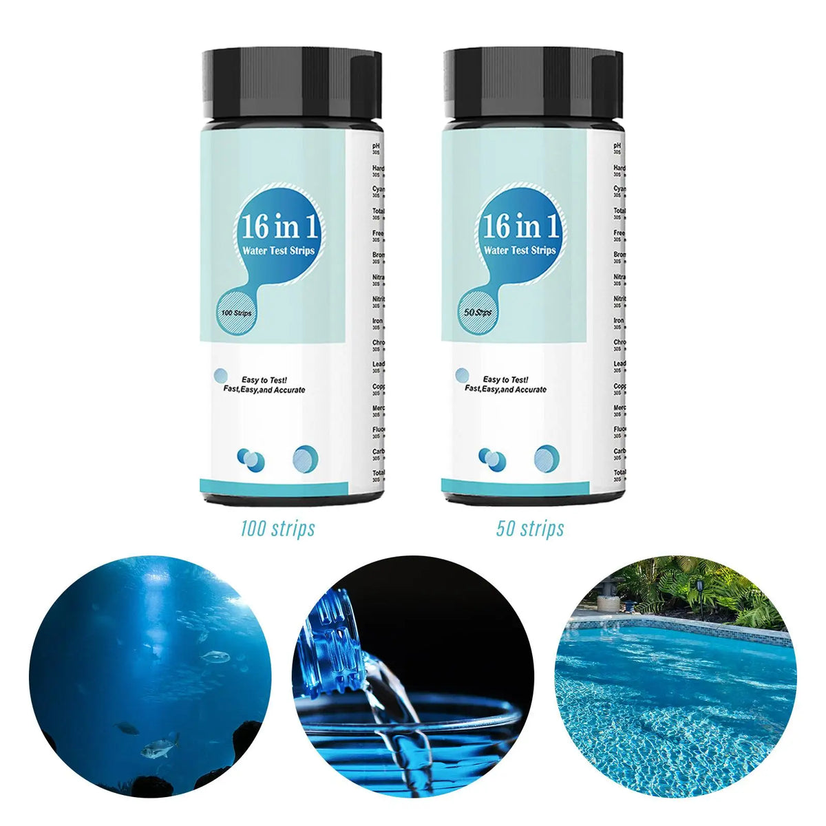 16-in-1 Water Test Strips – High Sensitivity pH Testing Kit Water Test Strips SPOT
