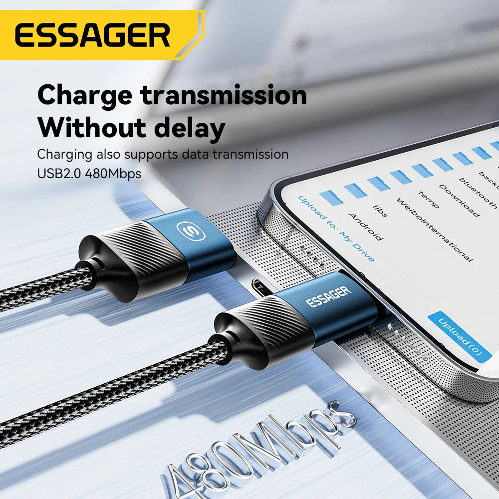 Essager 4-in-1 USB Cable 65W PD Fast Charging – C & Lightning USB Charging Cable SPOT