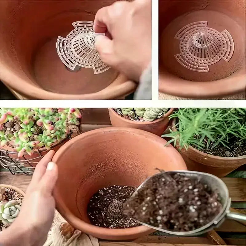 10-Pack Reusable Pot Drainage Pads – Conical PP Grid Planters Pot Drainage Pads SPOT