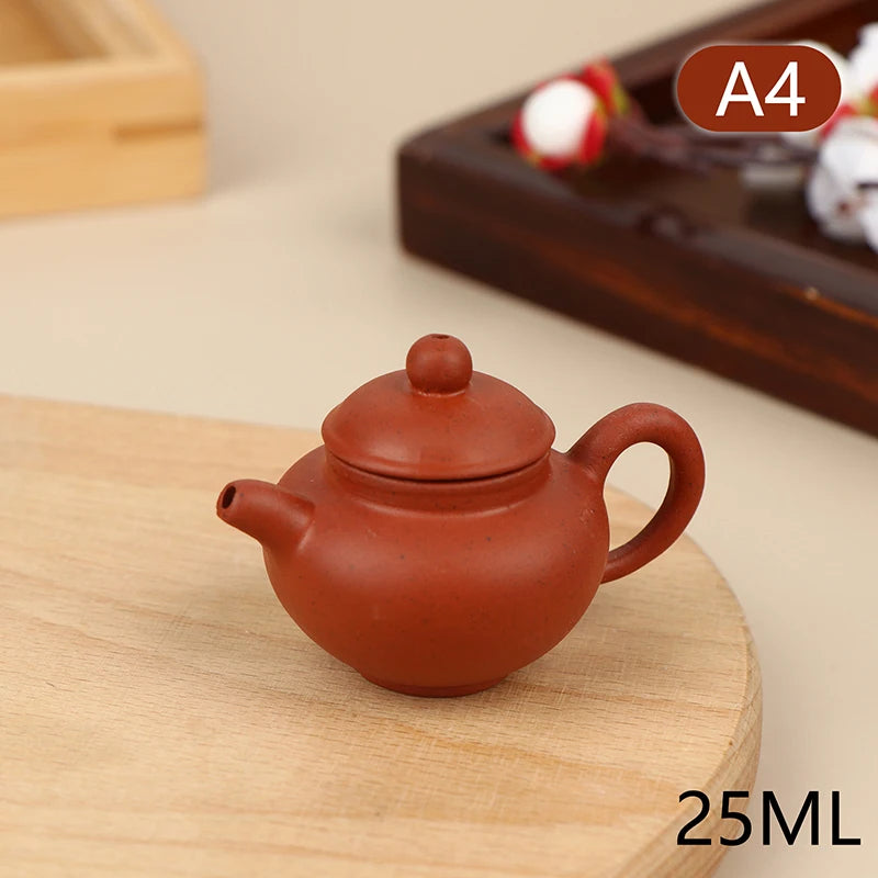 Mini Purple Clay Teapot 25ml – Handmade Pocket Travel Tea Set Mini Clay Teapot SPOT A4