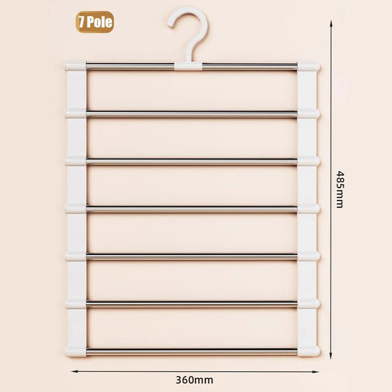 Foldable Multi-Layer Trouser Hanger – Space-Saving Closet Rack Trouser Hanger SPOT 7 Layers
