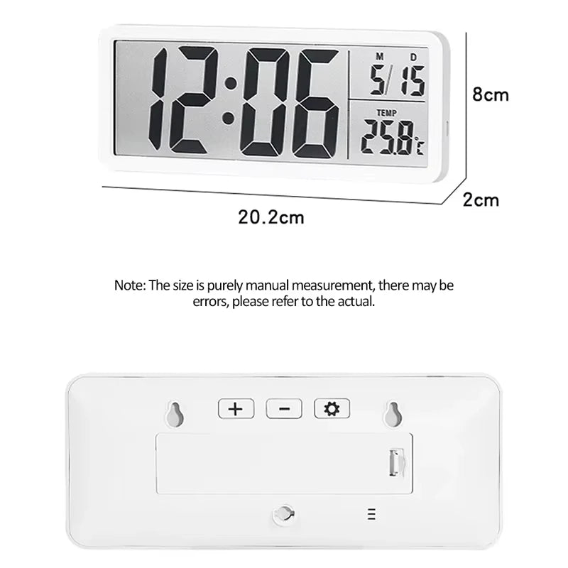 LCD Digital Wall & Desk Clock – Time, Date, Temp & Humidity Digital Wall Clock SPOT