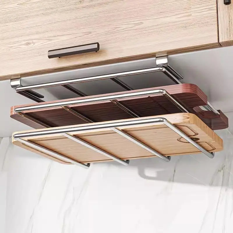 Under-Cabinet Stainless Steel Cutting Board Holder Rack Kitchen Storage Rack SPOT