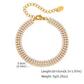 3-Row Tennis Bracelet – 18K Gold Plated CZ Stainless Steel Tennis Bracelet SPOT 6mm