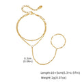 18K Gold Plated Hand Chain Bracelet & Finger Ring for Women Hand Chain Bracelet SPOT BR-2385G01