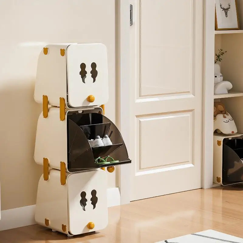 Stackable Kids Shoe Cabinet – Multi-Layer Storage Organizer Shoe Storage Cabinet SPOT