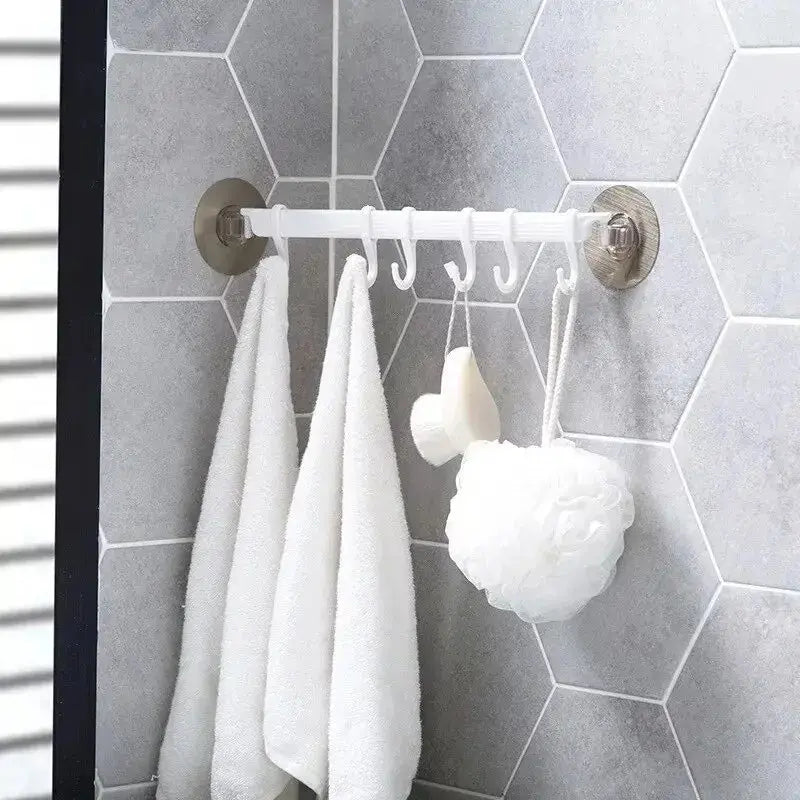 6-Row Corner Suction Cup Hook – No-Drill Bathroom Organizer Suction Cup Hook SPOT