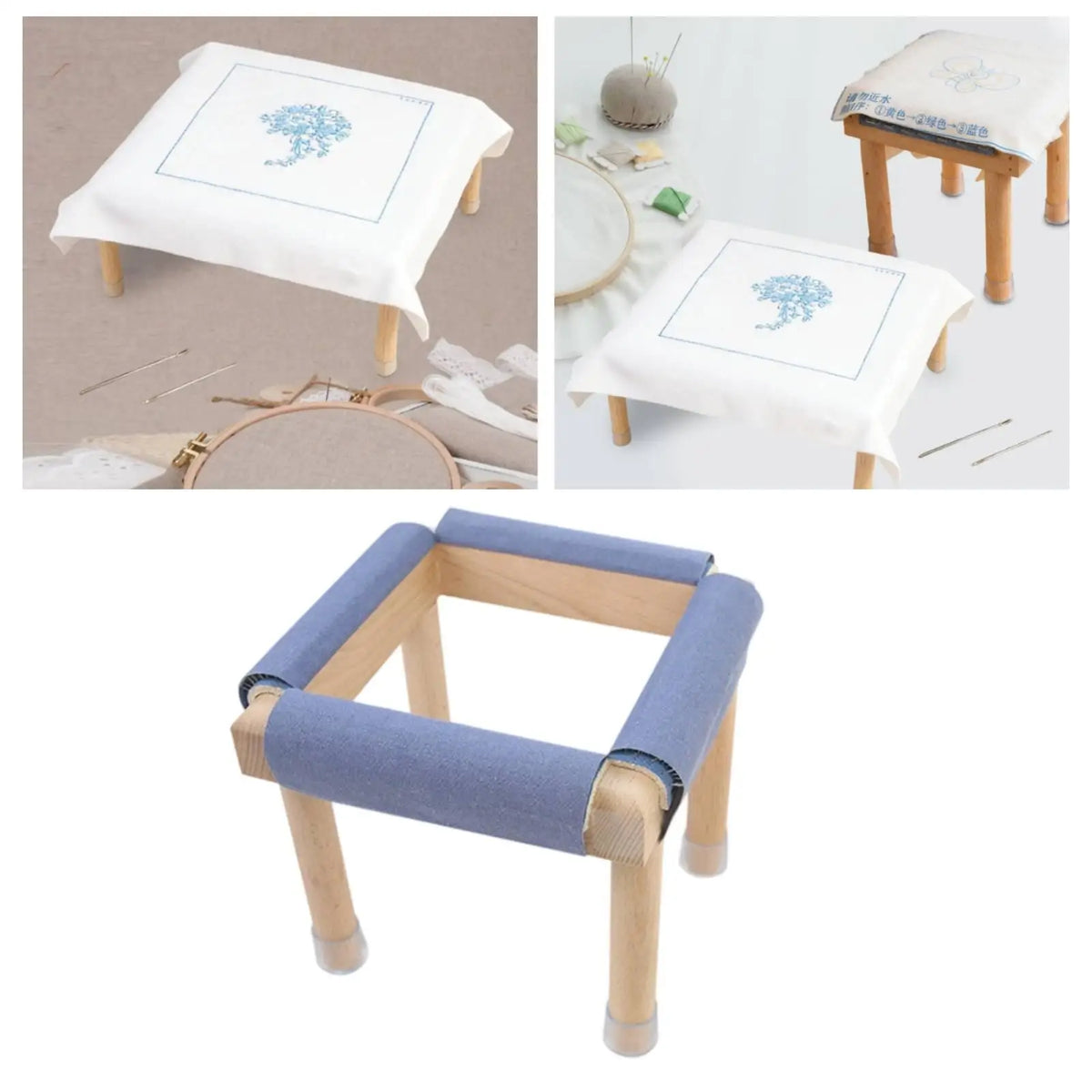 Wood Square Embroidery Frame Stand – Cross Stitch Holder Embroidery Frame Stand SPOT