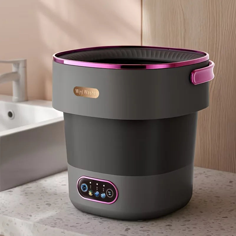 15L Portable Collapsible Washing Machine with Spin Dryer Portable Washing Machine SPOT black US