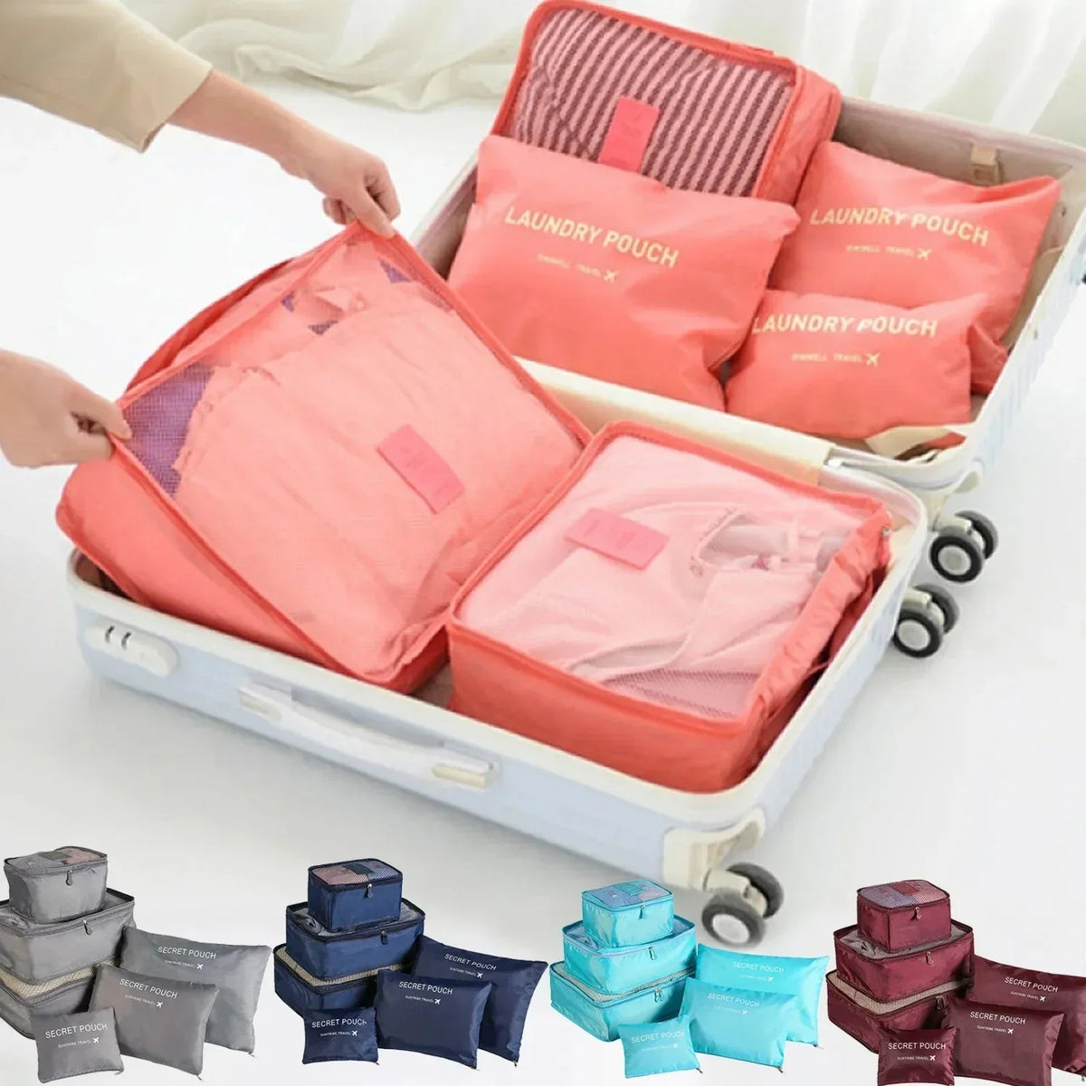 6-Piece Travel Packing Cubes Set – Luggage Organizer Bags Travel Packing Cubes SPOT