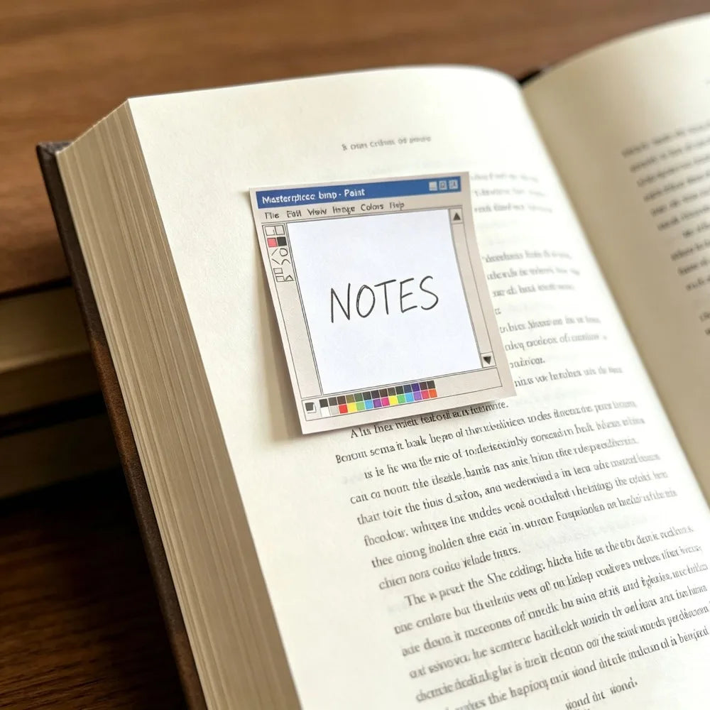 Retro PC Sticky Notes Set – 4 Pads, 200 Sheets | Vintage Memo Sticky Notes Set SPOT