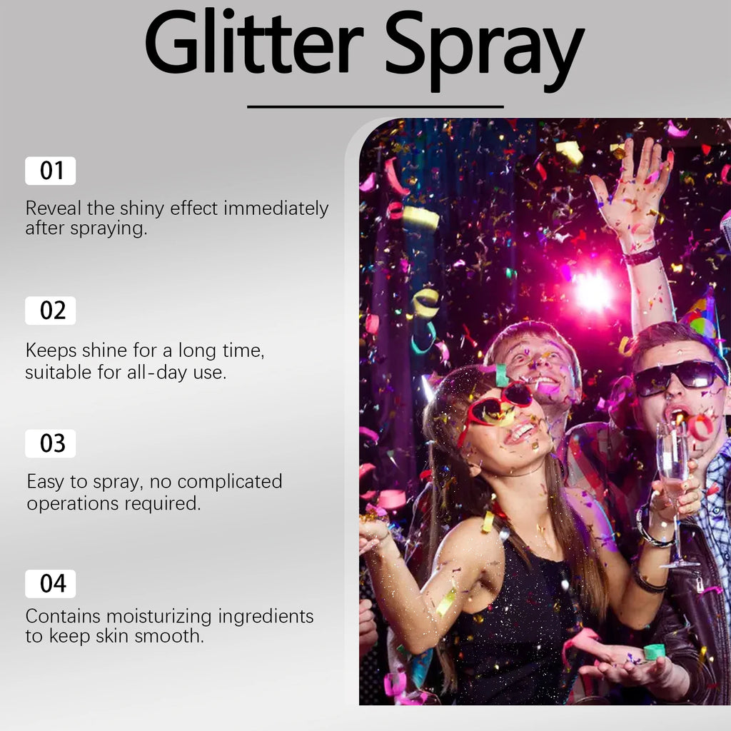 Glitter Highlighter Spray for Hair, Body & Clothes – 100ml Body Glitter Spray SPOT