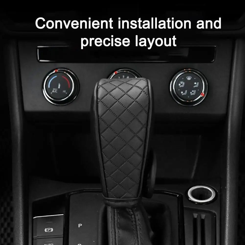 PU Leather Gear Shift Knob Cover – Universal Non-Slip Car Decor Gear Shift Cover SPOT