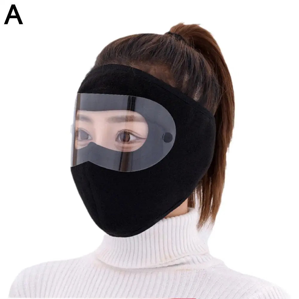 Windproof Full Face Mask with Anti-Fog Goggles | Winter Ski Winter Face Mask SPOT Black
