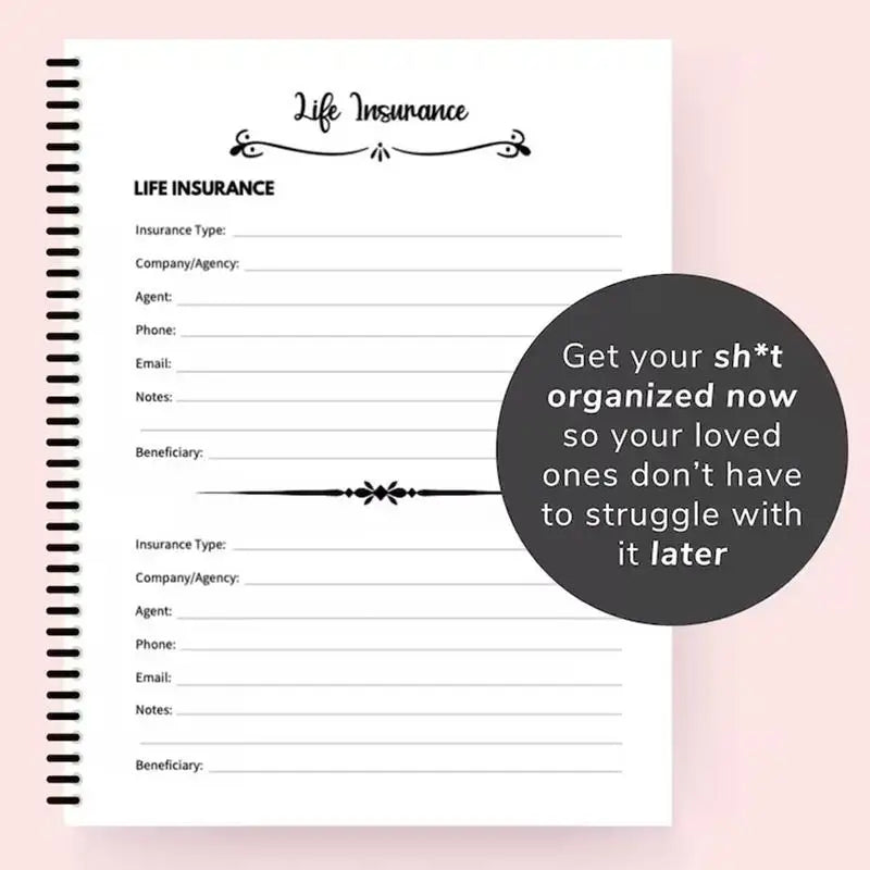 Funny End of Life Planner – Emergency Binder & Final Wishes Life Planning Binder SPOT