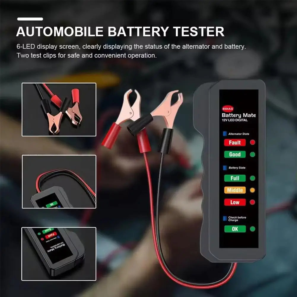 12V Car Battery & Alternator Tester – 6 LED Diagnostic Tool Automotive Diagnostic Tool SPOT