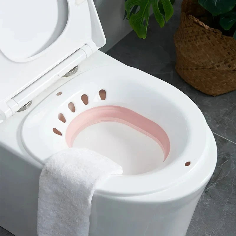 Collapsible Sitz Bath Kit with Flusher Hose – Fits Toilet Seat Sitz Bath Kit SPOT
