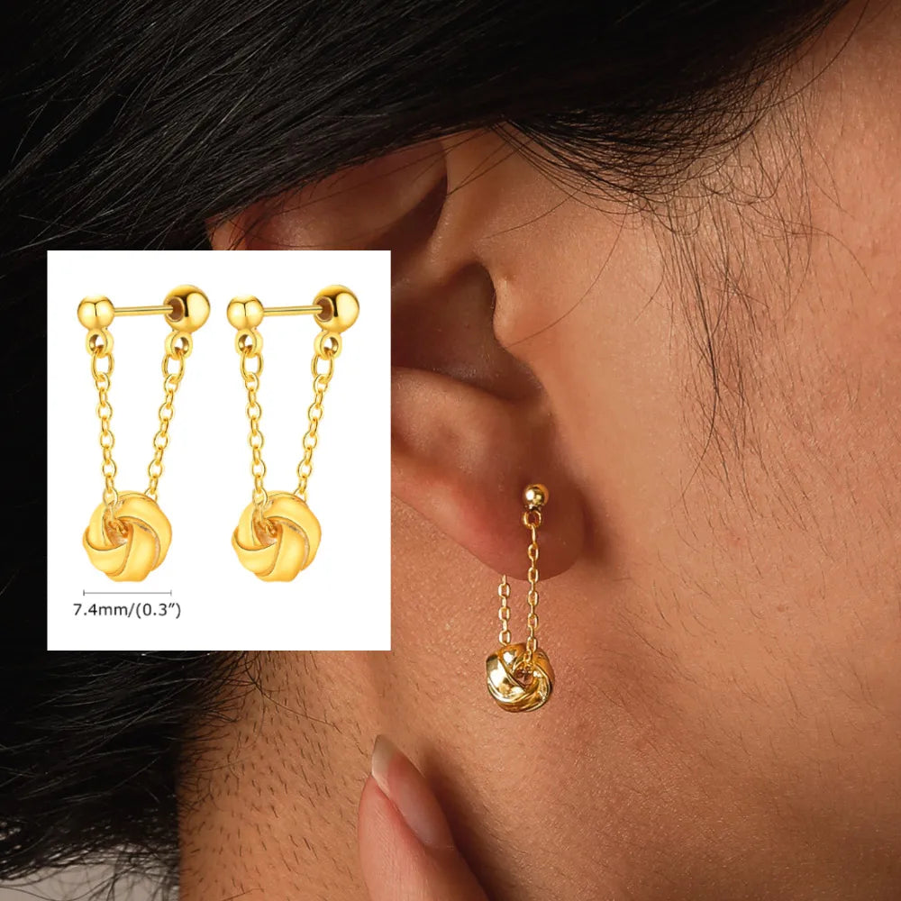 U-Shape Hoop Earrings – Minimalist Stainless Steel Ball Hoops Hoop Earrings SPOT EBD-337G